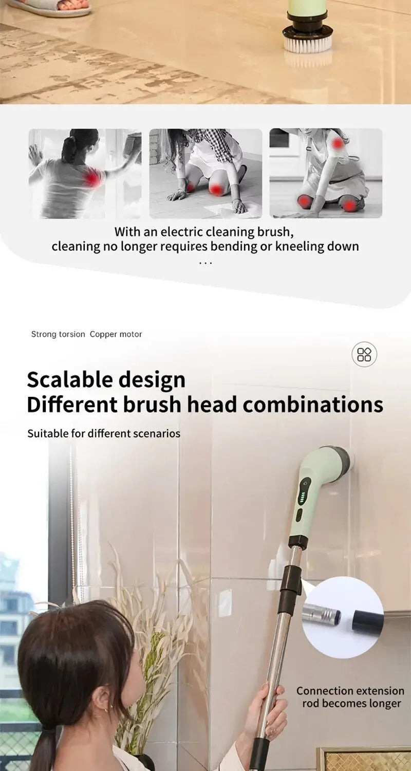 Wireless Electric Cleaning Brush for Bathroom and Window Kitchen