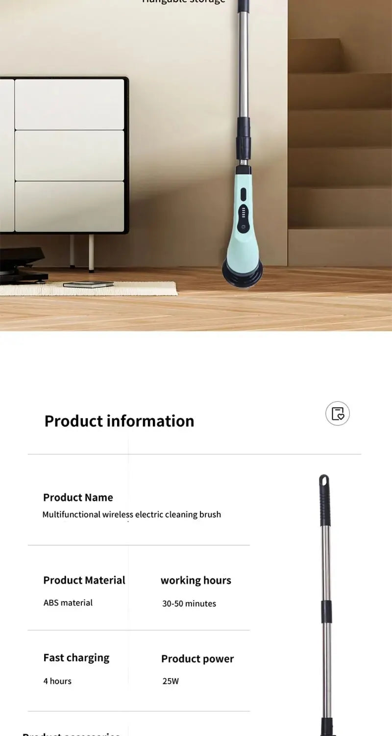 Wireless Electric Cleaning Brush for Bathroom and Window Kitchen