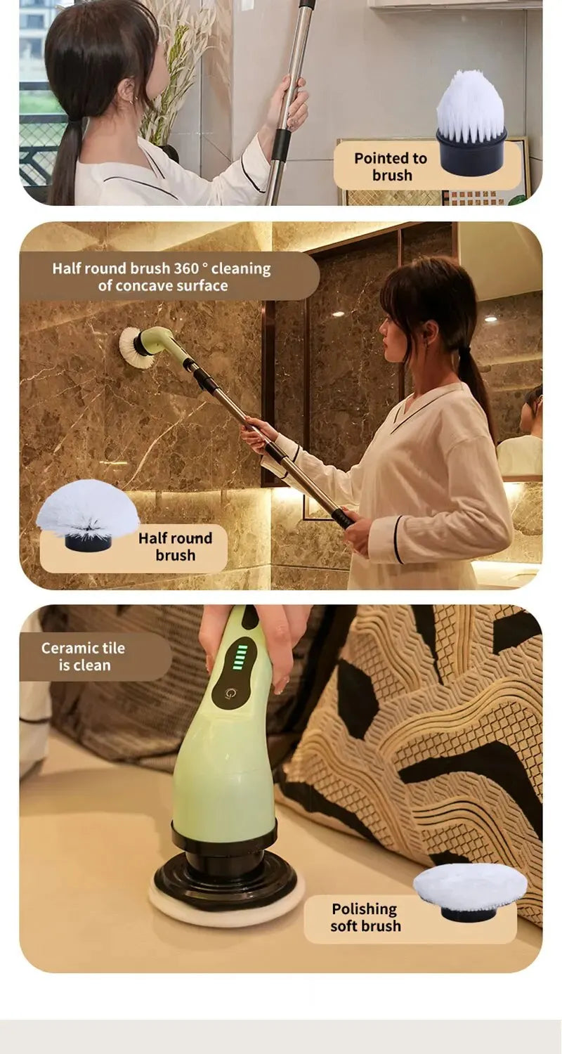 Wireless Electric Cleaning Brush for Bathroom and Window Kitchen
