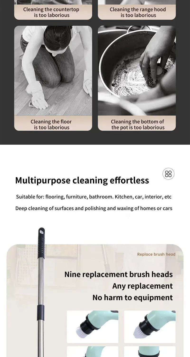 Wireless Electric Cleaning Brush for Bathroom and Window Kitchen