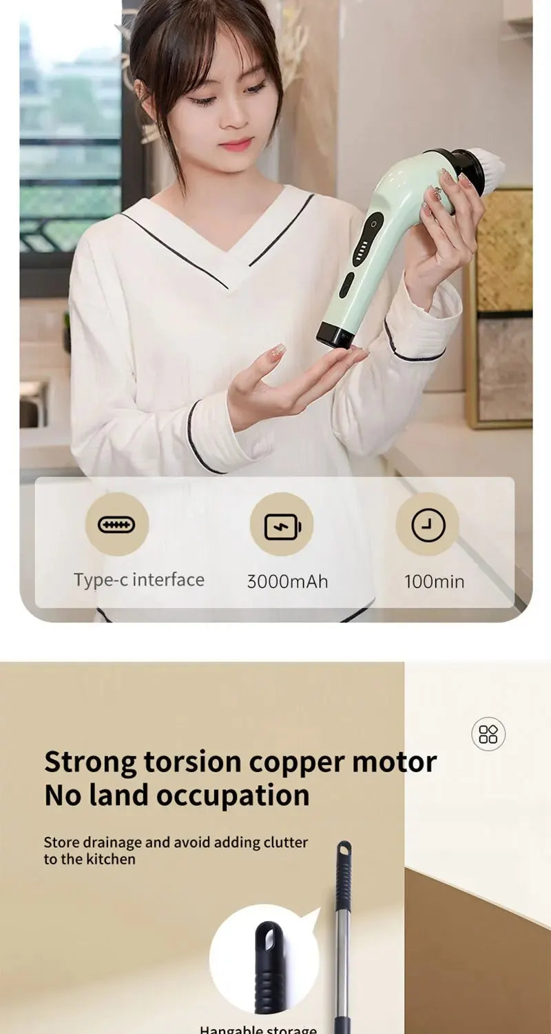 Wireless Electric Cleaning Brush for Bathroom and Window Kitchen